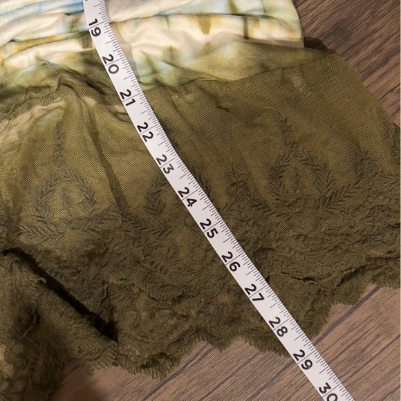 UMGEE Tank Dress. Olive Green and Blue Tie Dye. A Frame. Lace Bottom. - Picture 8 of 10